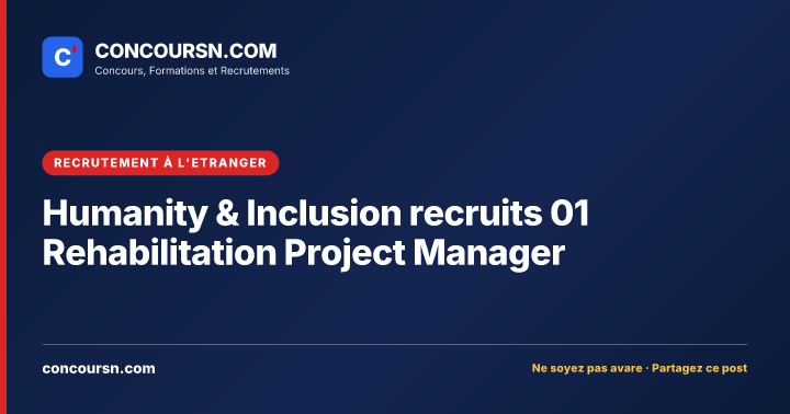 Illustration de l’article : Humanity & Inclusion recruits 01 Rehabilitation Project Manager