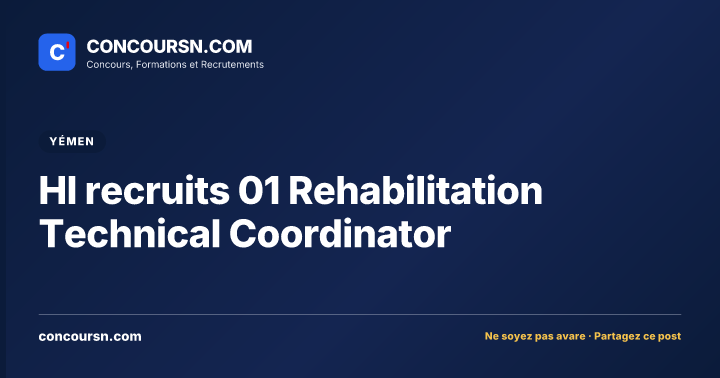 Illustration de l’article : HI recruits 01 Rehabilitation Technical Coordinator