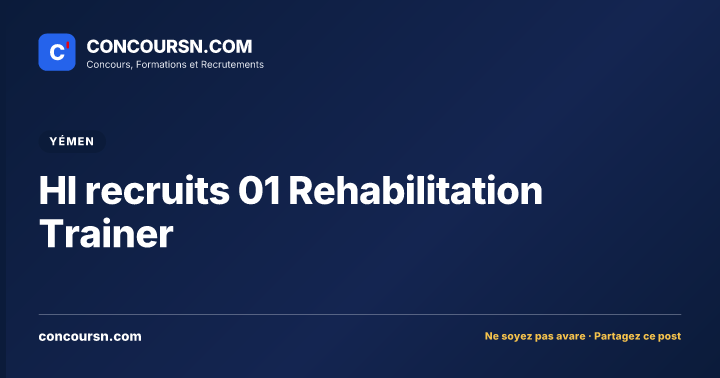 Illustration de l’article : HI recruits 01 Rehabilitation Trainer