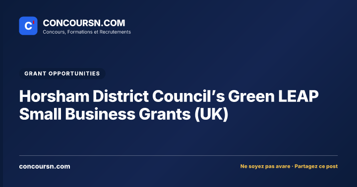 Illustration de l’article : Horsham District Council’s Green LEAP Small Business Grants (UK)