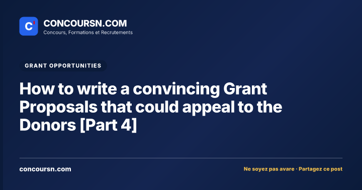 Illustration de l’article : How to write a convincing Grant Proposals that could appeal to the Donors [Part 4]