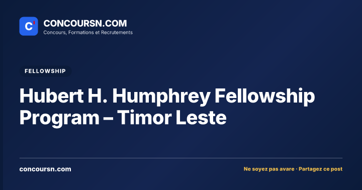 Illustration de l’article : Hubert H. Humphrey Fellowship Program – Timor Leste