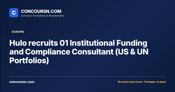 Illustration de l’article : Hulo recruits 01 Institutional Funding and Compliance Consultant (US & UN Portfolios)