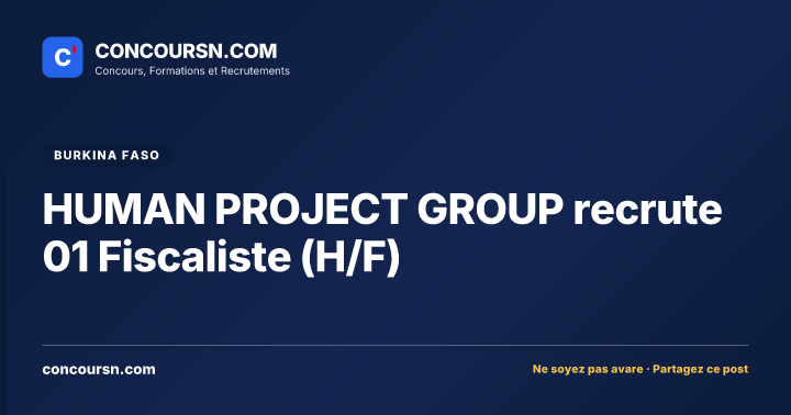 HUMAN PROJECT GROUP recrute 01 Fiscaliste (H/F)