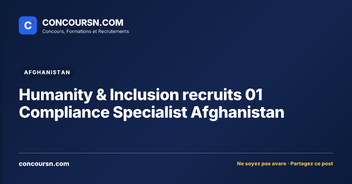 Illustration de l’article : Humanity & Inclusion recruits 01 Compliance Specialist Afghanistan