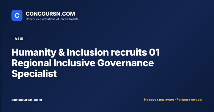 Illustration de l’article : Humanity & Inclusion recruits 01 Regional Inclusive Governance Specialist