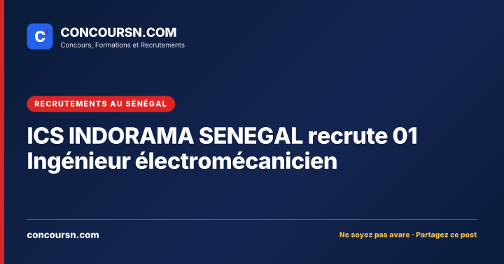 Illustration de l’article : ICS INDORAMA SENEGAL recrute 01 Ingénieur électromécanicien