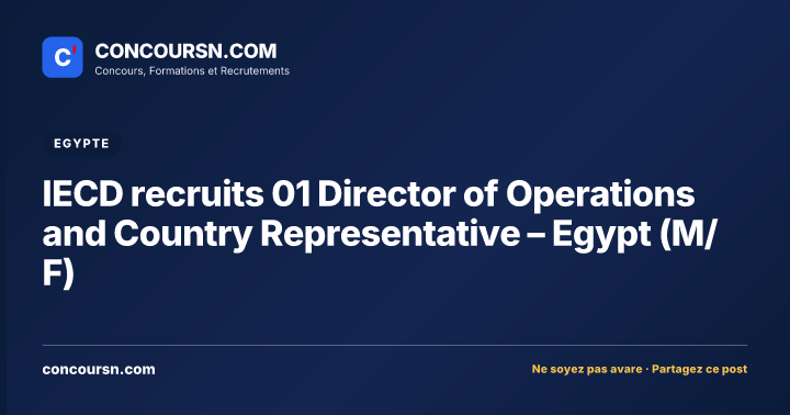 Illustration de l’article : IECD recruits 01 Director of Operations and Country Representative – Egypt (M/F)