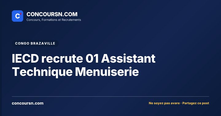 Illustration de l’article : IECD recrute 01 Assistant Technique Menuiserie