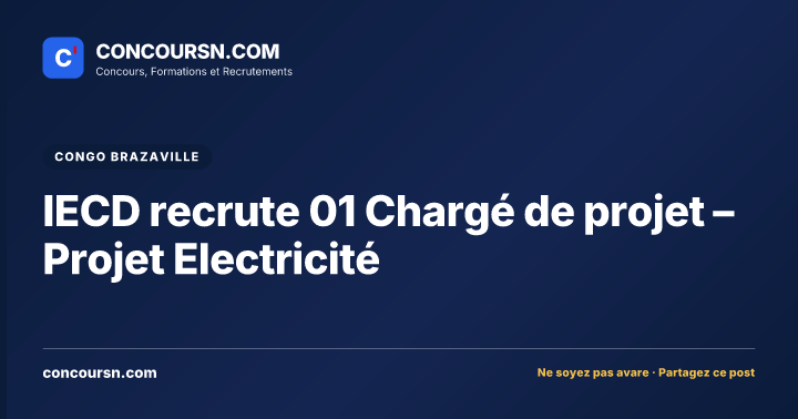 Illustration de l’article : IECD recrute 01 Chargé de projet – Projet Electricité
