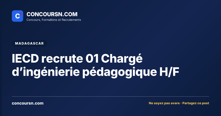 Illustration de l’article : IECD recrute 01 Chargé d’ingénierie pédagogique H/F