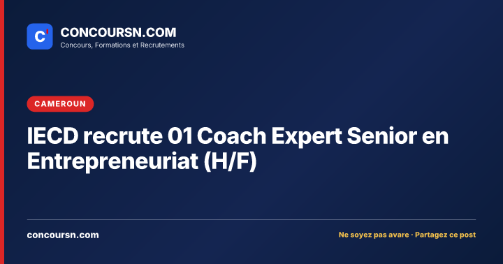 Illustration de l’article : IECD recrute 01 Coach Expert Senior en Entrepreneuriat (H/F)