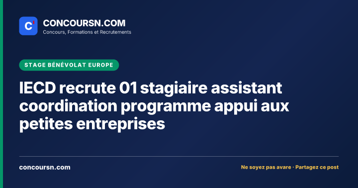 Illustration de l’article : IECD recrute 01 stagiaire assistant coordination programme appui aux petites entreprises