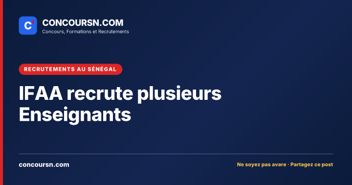 Illustration de l’article : IFAA recrute plusieurs Enseignants