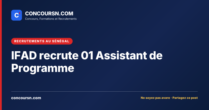 Illustration de l’article : IFAD recrute 01 Assistant de Programme