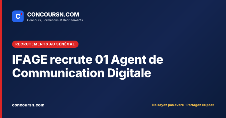 Illustration de l’article : IFAGE recrute 01 Agent de Communication Digitale