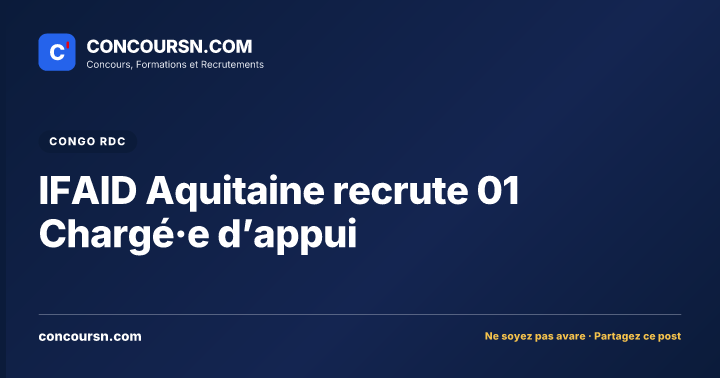 Illustration de l’article : IFAID Aquitaine recrute 01 Chargé·e d’appui