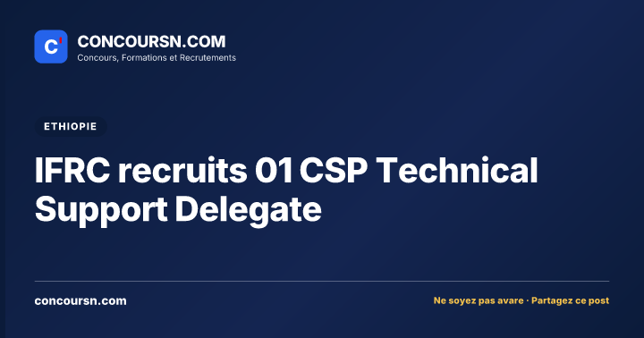 Illustration de l’article : IFRC recruits 01 CSP Technical Support Delegate