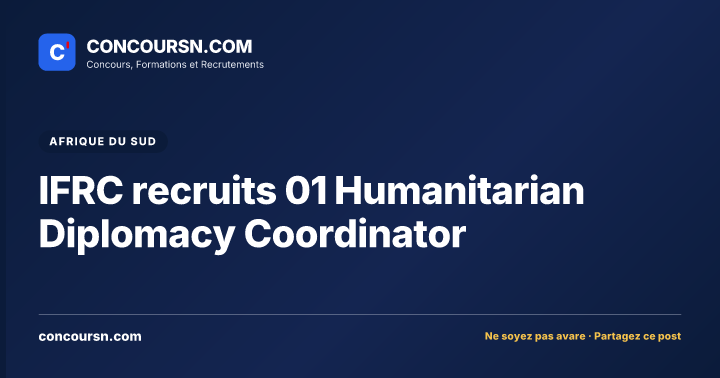 Illustration de l’article : IFRC recruits 01 Humanitarian Diplomacy Coordinator