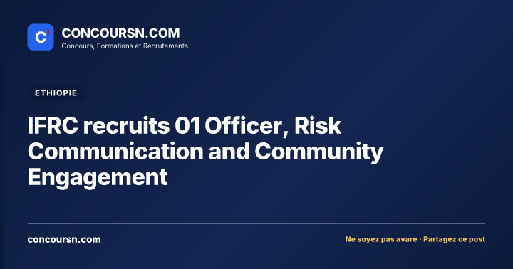Illustration de l’article : IFRC recruits 01 Officer, Risk Communication and Community Engagement