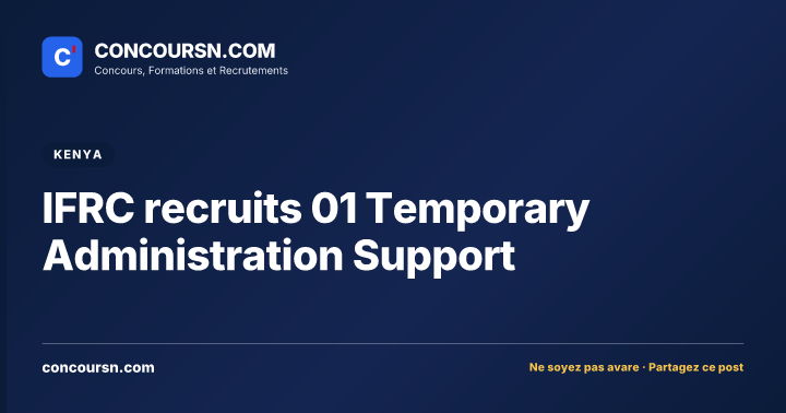 Illustration de l’article : IFRC recruits 01 Temporary Administration Support