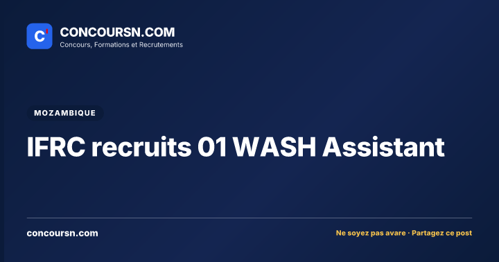 Illustration de l’article : IFRC recruits 01 WASH Assistant