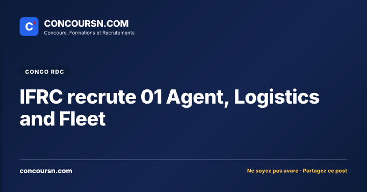 Illustration de l’article : IFRC recrute 01 Agent, Logistics and Fleet