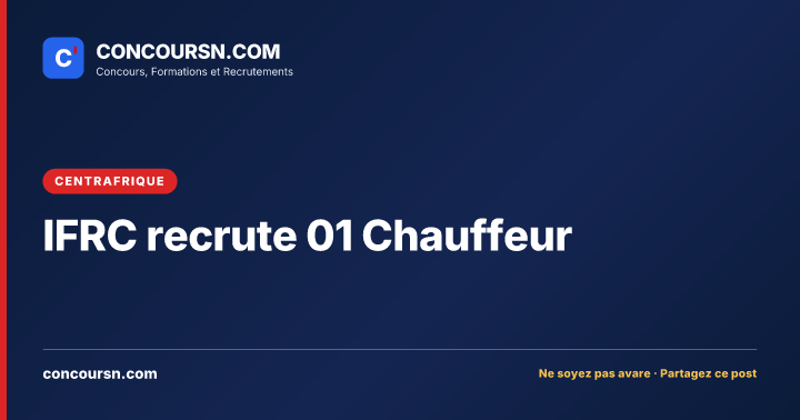 Illustration de l’article : IFRC recrute 01 Chauffeur