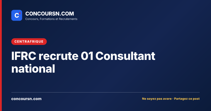 Illustration de l’article : IFRC recrute 01 Consultant national