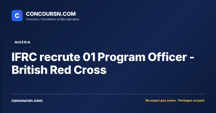 Illustration de l’article : IFRC recrute 01 Program Officer -British Red Cross