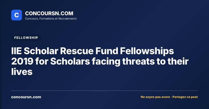IIE Scholar Rescue Fund Fellowships 2019 for Scholars facing threats to their lives