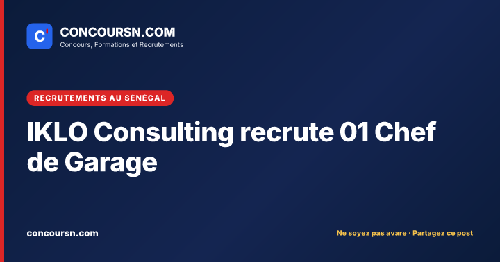 Illustration de l’article : IKLO Consulting recrute 01 Chef de Garage