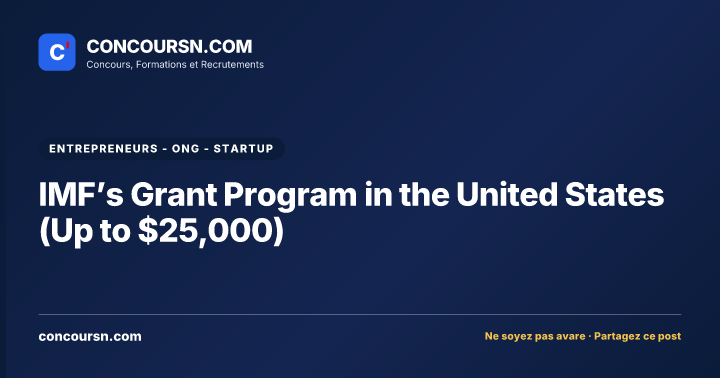 IMF’s Grant Program in the United States (Up to $25,000)