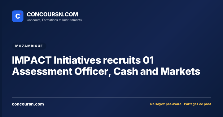 Illustration de l’article : IMPACT Initiatives recruits 01 Assessment Officer, Cash and Markets