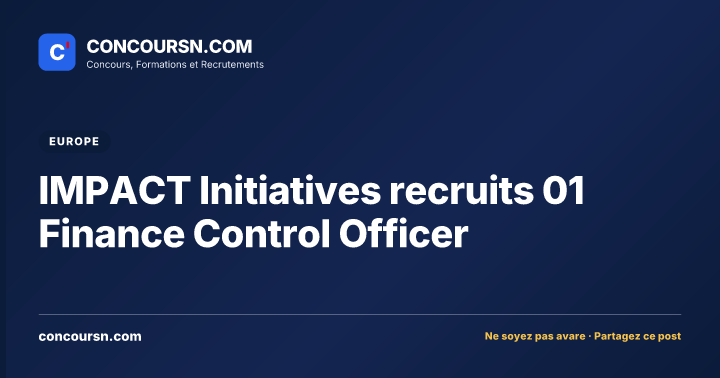 Illustration de l’article : IMPACT Initiatives recruits 01 Finance Control Officer
