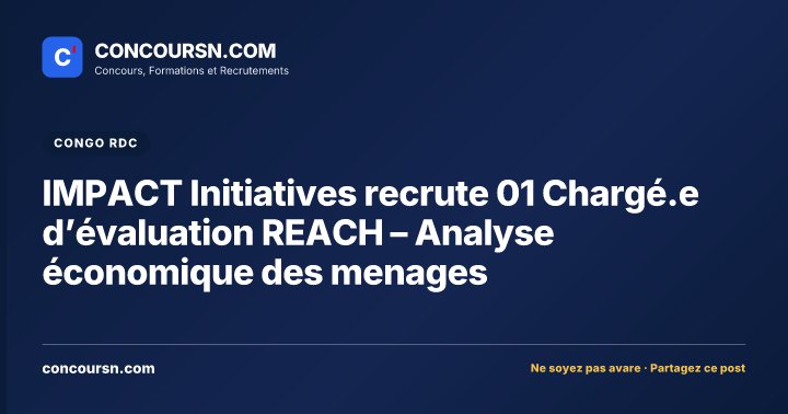Illustration de l’article : IMPACT Initiatives recrute 01 Chargé.e d’évaluation REACH – Analyse économique des menages