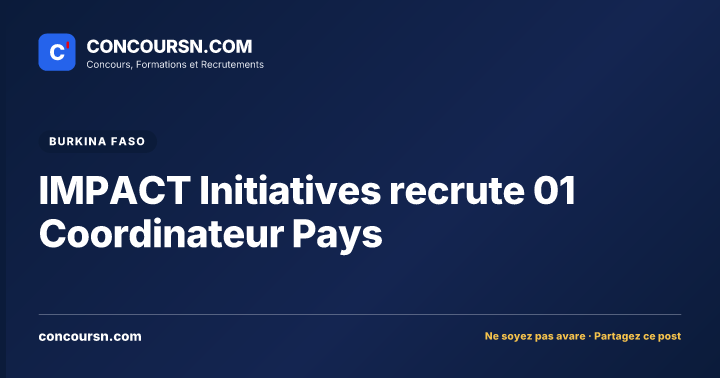 Illustration de l’article : IMPACT Initiatives recrute 01 Coordinateur Pays