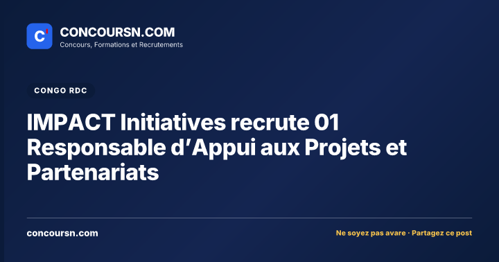 Illustration de l’article : IMPACT Initiatives recrute 01 Responsable d’Appui aux Projets et Partenariats