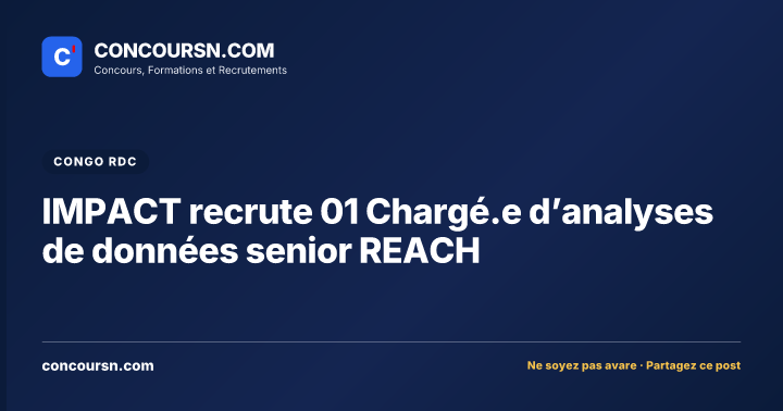 Illustration de l’article : IMPACT recrute 01 Chargé.e d’analyses de données senior REACH