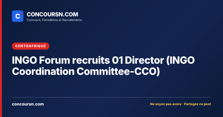 Illustration de l’article : INGO Forum recruits 01 Director (INGO Coordination Committee-CCO)