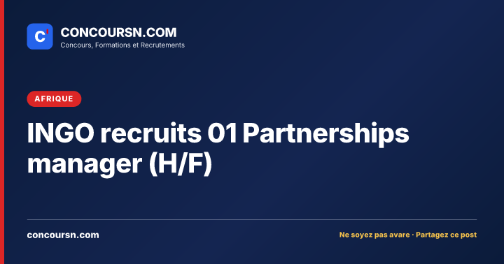 INGO recruits 01 Partnerships manager (H/F)