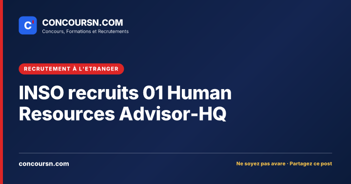 Illustration de l’article : INSO recruits 01 Human Resources Advisor-HQ