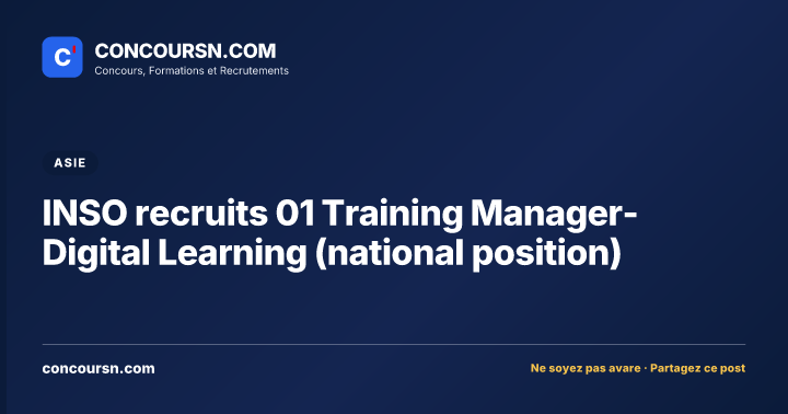 Illustration de l’article : INSO recruits 01 Training Manager- Digital Learning (national position)