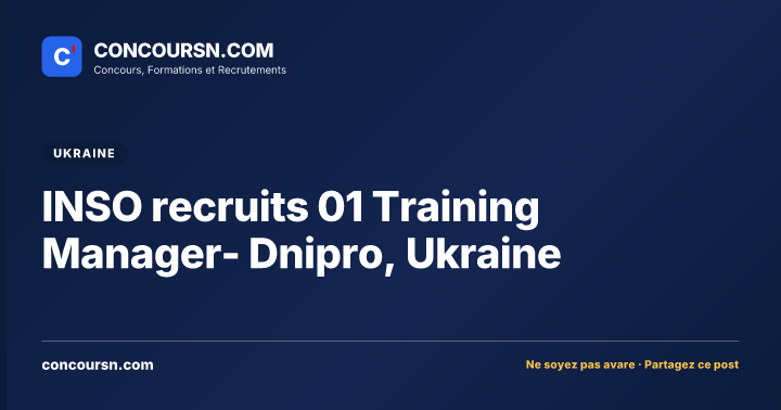 Illustration de l’article : INSO recruits 01 Training Manager- Dnipro, Ukraine