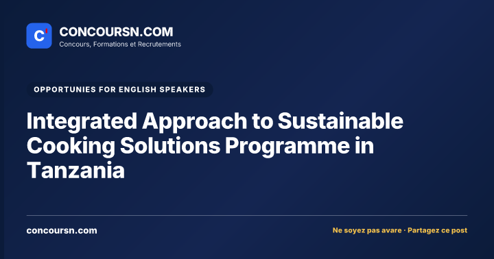 Illustration de l’article : Integrated Approach to Sustainable Cooking Solutions Programme in Tanzania