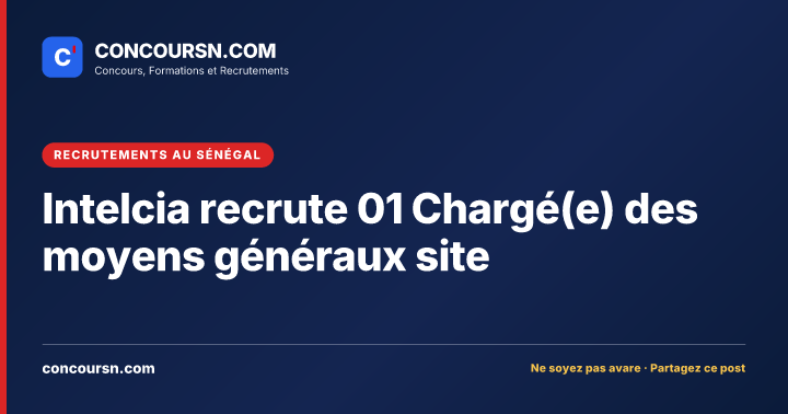 Illustration de l’article : Intelcia recrute 01 Chargé(e) des moyens généraux site