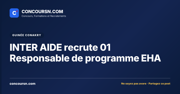 Illustration de l’article : INTER AIDE recrute 01 Responsable de programme EHA