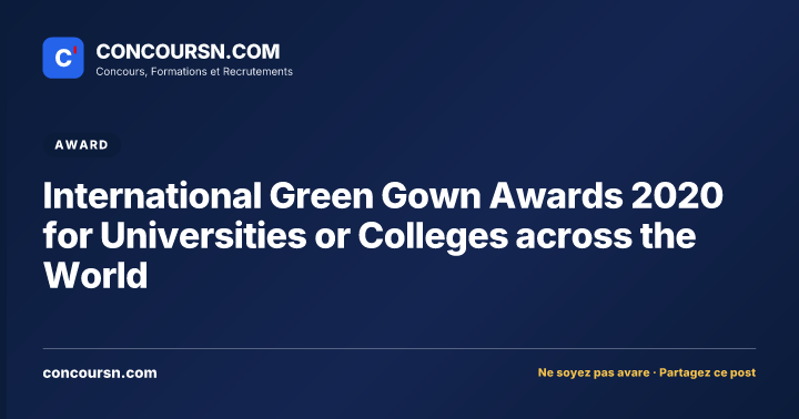 Illustration de l’article : International Green Gown Awards 2020 for Universities or Colleges across the World
