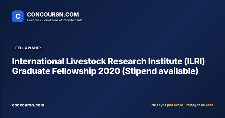 Illustration de l’article : International Livestock Research Institute (ILRI) Graduate Fellowship 2020 (Stipend available)