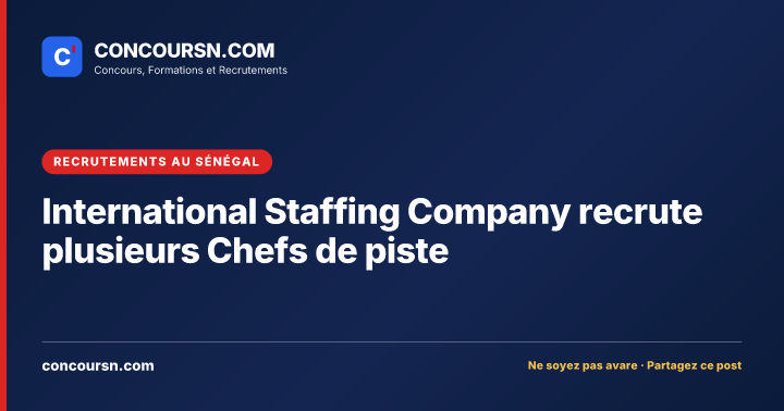Illustration de l’article : International Staffing Company recrute plusieurs Chefs de piste